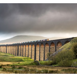 Ribblehead Viaduct Goederentrein Settle & Carlisle Railway Locomotief Yorkshire Dales - Wenskaart