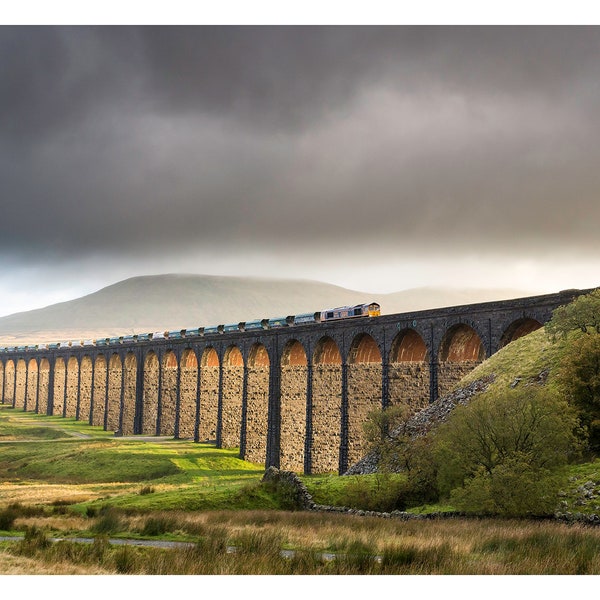 Ribblehead Viaduct Freight Train Settle & Carlisle Railway Locomotive Yorkshire Dales - Carte de voeux