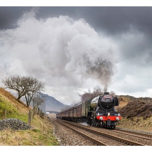 Flying Scotsman LNER A3 Clase 4-6-2 no 60103 Locomotora de tren de vapor Settle Carlisle Railway Yorkshire Dales - Tarjeta de felicitación de 7"x5"