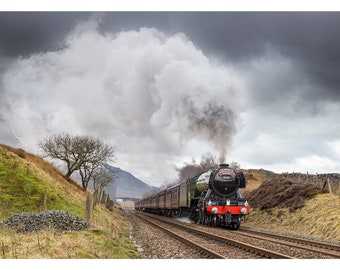 Flying Scotsman LNER A3 Class 4-6-2 no 60103 Steam Train Locomotive Settle Carlisle Railway Yorkshire Dales - 7"x5" Greetings Card