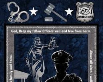 Corrections Officer panel - fabric by Sykel Enterprises - sold by the panel