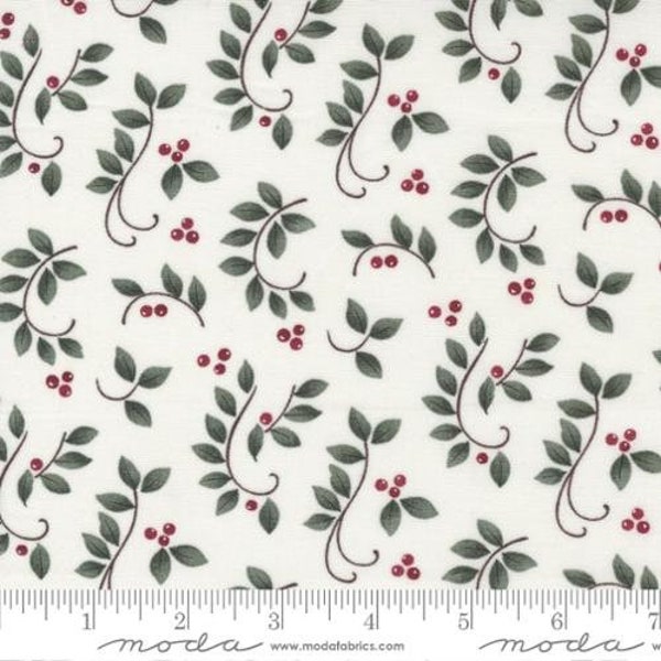 Berry Landscape on White (Winter Flurries collection) fabric by Holly Taylor from Moda - Sold as a half yard or full yard