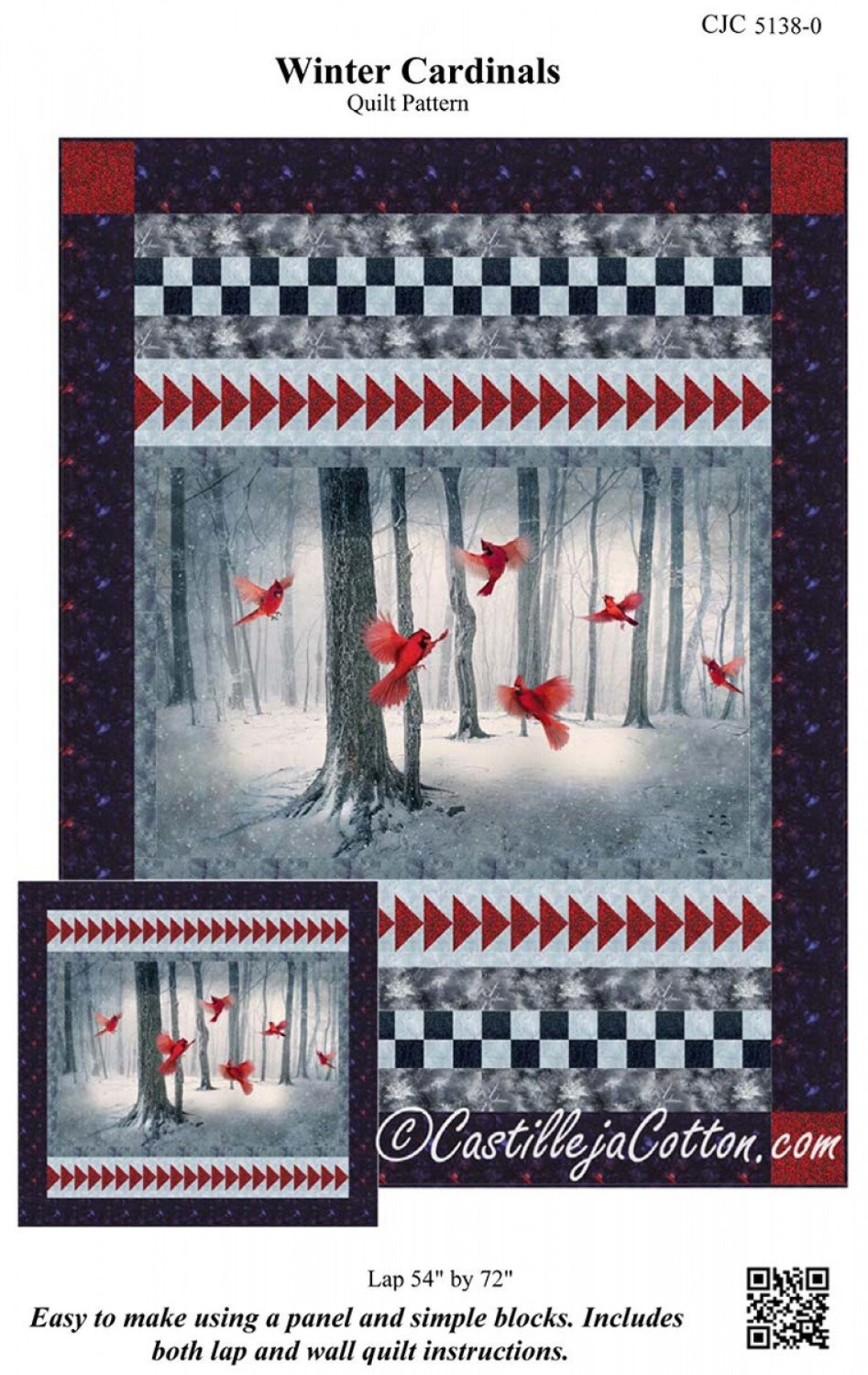Winter Cardinals Quilt PATTERN Etsy