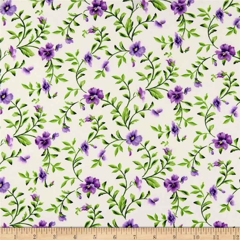 Emma's Garden Pansy Fabric by Maywood Studio Sold by the Etsy