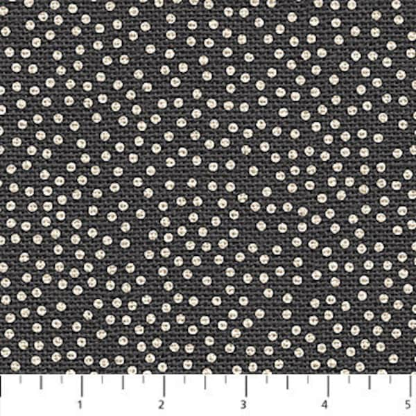 Black Flannel with White Dots by Northcott (Warm and Cozy flannel collection) - sold by the half-yard & full yard