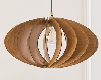 Lampada a sospensione in legno | Lampadario moderno di metà secolo | Lampada a sospensione | Illuminazione con lampadari in legno | Lampada moderna | Lampada a sospensione moderna