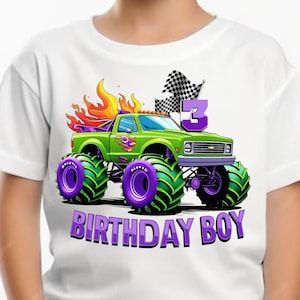 Monster Truck Geburtstag, Track Party, Geburtstagskind 3, LKW PNG PNG, Geburtstagsdesign, Monster Truck Thema, Kinder-Geburtstagsparty 3