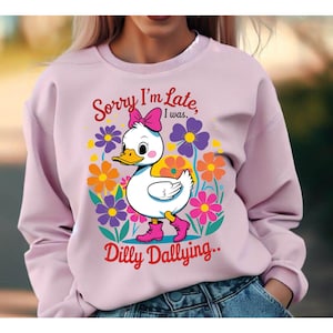 Désolé je suis en retard PNG, téléchargement numérique drôle de citation, Dilly Dallying imprimable Art, citation de motivation drôle, Funny Mama Goose PNG, fichier PDF