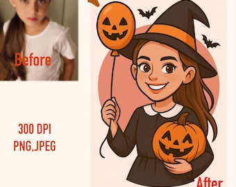 Custom Cartoon Portrait from Photo, Personalized Avatar, Digital Illustration Gift, Unique Gift, Fast Delivery, Children Cartoon Portrait