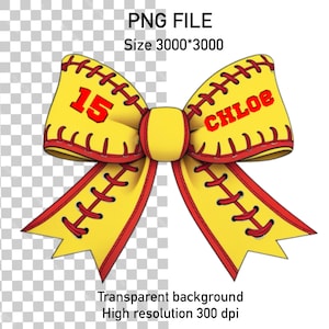 パーソナライズされた野球用ボウ PNG、女の子用野球用コケット PNG、ママ用野球シャツ、名前と番号のボウ デザイン PNG、印刷可能なスポーツ用ボウ、ゲームの日