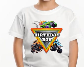 Monster Truck Birthday Shirt for Boys, Birthday Boy T-Shirt Toddler Kids Tee, Monster Truck Party Outfit, Birthday Gift Idea,Truck Birthday