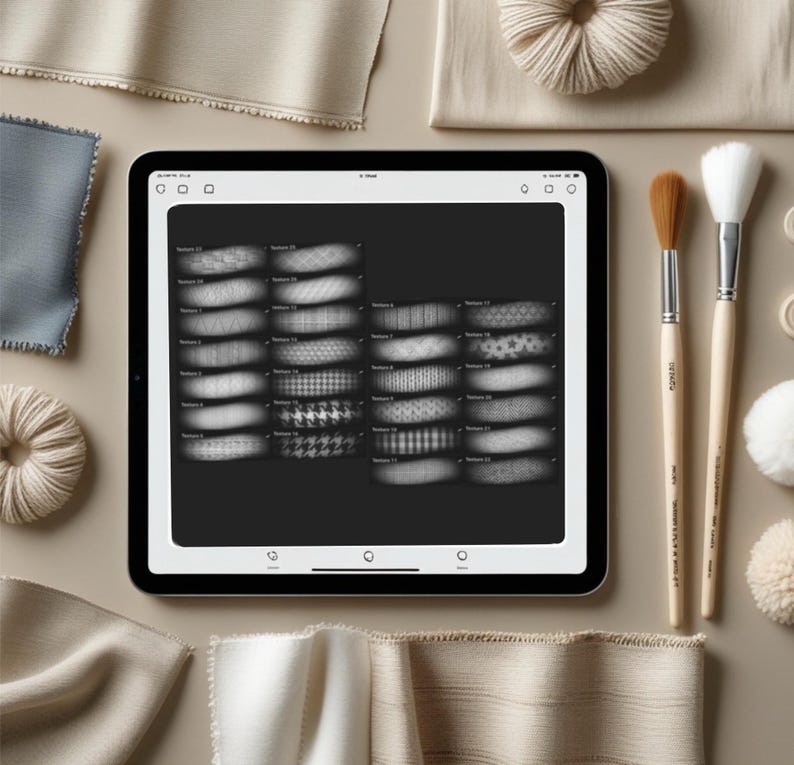 Procreate Fabric Brushes,fabric Texture Brushes,seamless Fabric Texture ...