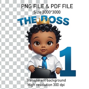 Bebé Jefe 1 PNG, Lindo Bebé Jefe Clipart, Sublimación de Bebé Jefe, Diseño de Camiseta de Cumpleaños de Bebé, Descarga Digital Divertida de Bebé, Primer Cumpleaños de Niño
