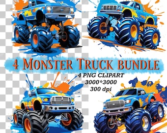 Monster Truck Bundle PNG, Monster Truck Clipart,Dziecięcy Monster Truck,Niebieski Monster Truck, Logo Monster Truck, Clipart Truck,Dziecięcy Truck Birthday
