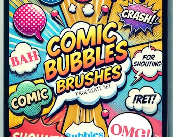 Pennelli fumetti per Procreate, Pennelli fumetti Procreate, Pennelli cartoni animati per Procreate, Disegno fumetti, Pennelli fumetti professionali