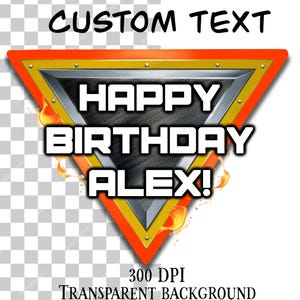 Logo Monster Truck personalizzato PNG - Clipart di compleanno personalizzato, decorazioni per la stanza dei bambini, design di testo modificabile, logo Monster Truck stampabile