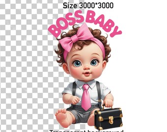 The Baby Boss  PNG, Cute Boss Baby Clipart, Baby Boss Girl PNG, Toddler Boss Sublimation, Baby Birthday Design, Funny Baby Digital Download