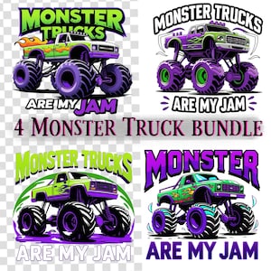 Paquete de Monster Truck, Monster Truck PNG, Monster Truck Clipart, Monster Truck Sublimación, Monster Truck con logotipo, Boy Truck PNG