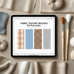 Brosses pour tissu Procreate, Brosses pour texture de tissu, Texture de tissu sans couture, Textures textiles numériques, Brosses pour illustration de mode, Pack de textures