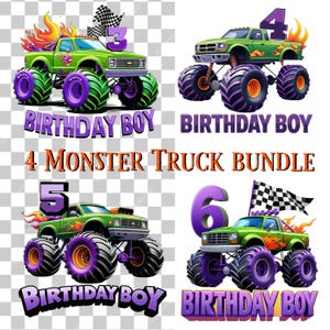 Monster Truck anniversaire PNG, anniversaire garçon camion PNG, Monster Truck Clipart, camion fête PNG, Monster Truck imprimable, Logo Monster Truck