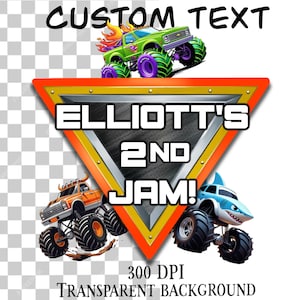 Logo personnalisé Monster Truck PNG - Clipart anniversaire personnalisé, anniversaire Monster Truck, conception de texte modifiable, décoration de chambre d'enfant, camion imprimable