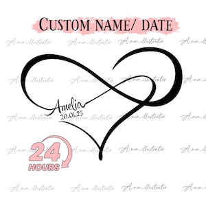 Namen Tattoo, Tattoo mit Namen, Tattoo mit Name und Daten, Tattoo personalisiert, Digital Tattoo, Infinity Tattoo mit Namen, Liebe Namenstattoo