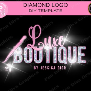 DIY DiamondLogo, DIY Beauty Logo, Glam Logo, Beauty Logo Design, Diy Logo, feminines Logo, Wimpern Logo, Wimpern Logo, Diamant Logo