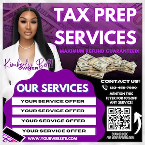 DIY Tax Season Flyer, Steuerservice. Steuervorbereitungsflyer, Steuer- und Kreditreparaturflyer, Social-Media-Flyer, Flyer, Steuerflyer, Steuersaison