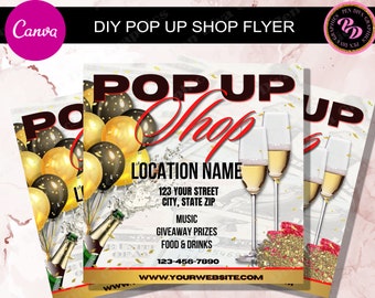 Ulotka sklepu Pop Up, Szablon sklepu Pop Up, Szablon ulotki sklepu Pop Up, Szablon ulotki sklepu Pop Up, Ulotka Sip and Shop, Sip and Shop
