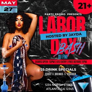 Labor Day Flyer, Party Flyer, Event Flyer, Club Flyer Template, Night Club Flyer, Ladies Night Flyer, Bar Flyer, Friday Night Flyer