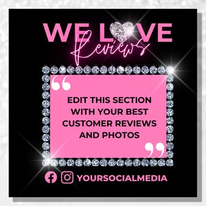 Kundenrezension Flyer, Kunden Feedback Flyer, Bewertung Vorlage, Template Flyer, Canva Flyer, Social Media Flyer, Hairstylist, Lash Tech