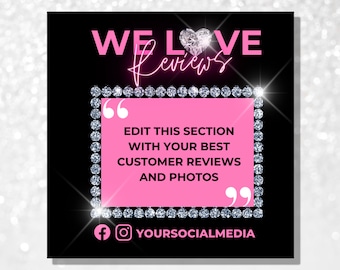 Customer Review Flyer, Customer Feedback Flyer, Review Template, Template Flyer, Canva Flyer, Social Media Flyer, Hairstylist, Lash Tech