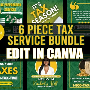 Tax Flyer Bundle, Tax Flyer, Tax Prep Flyer, Tax Season, Tax Preparation, Tax Refund Flyers, Taxes, Income Tax, Tax Season Flyer, Editable