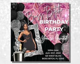 Birthday Party Flyer, Birthday Celebration Flyer, Birthday Invitation, Birthday Invite, Birthday Dinner, Birthday Template, Girl boss,