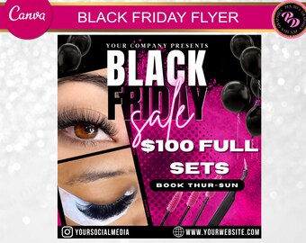 Black Friday Template, Black Friday Flyer, November Lash Flyer, Black Friday Lash Flyer, Lash Flyer, November Booking, November Books Open