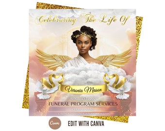 Memorial Funeral Announcement Flyer, Funeral Announcement Template, Funeral  Invitation, Rest In Peace Editable Flyer Editable Custom