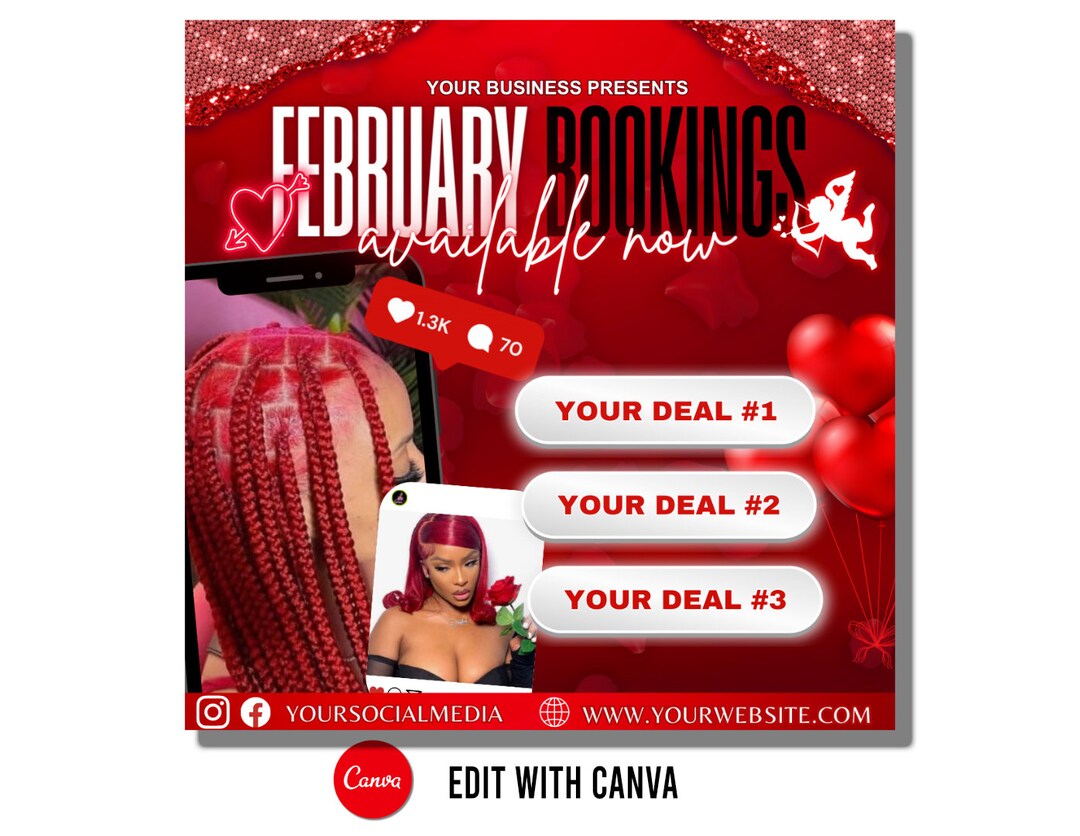 February Booking Flyer, February Books Open, February Appointments ...