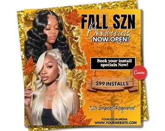 November Booking Flyer: Editable in Canva (Digital Download)
