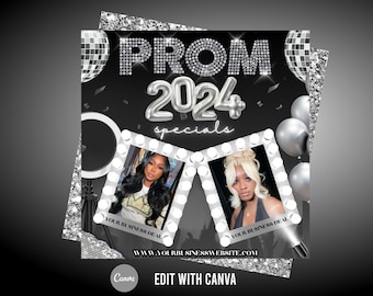 Prom Booking Flyer, Prom Flyer, Prom Hair Flyer, Prom Lash Flyer, Prom Nail Flyer, Makeup Flyer, Template Flyer, Prom, Prom Send Off Flyer
