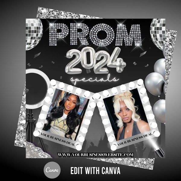 Prom Booking Flyer, Prom Flyer, Prom Hair Flyer, Prom Lash Flyer, Prom Nail Flyer, Makeup Flyer, Template Flyer, Prom, Prom Send Off Flyer