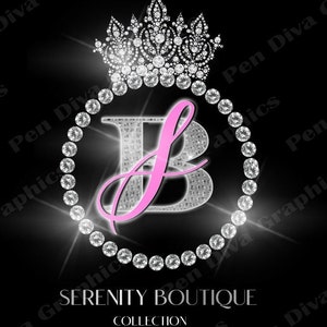DIY Crown Logo, Diamond Logo,  DIY Beauty Logo, Glam logo, beauty logo design, feminine logo, Lash logo, eyelash logo, diamond logo