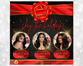 Christmas Flyer, Holiday Flyer, Appointments Available Flyer, Hair Flyer, Book Now Flyer, Hair Appointments, Flyer Template, Canva Template