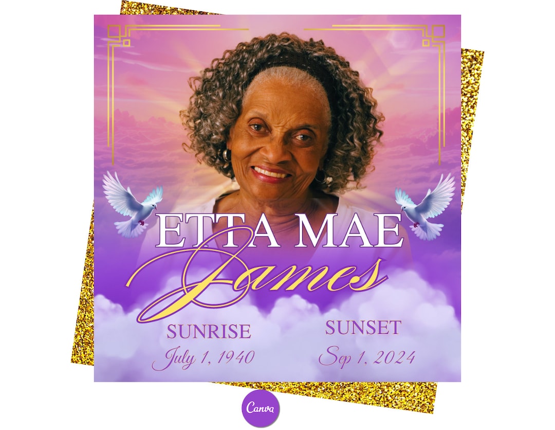 Memorial Funeral Announcement Flyer, Funeral Announcement Template