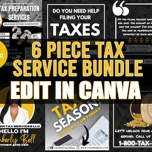 Tax Flyer Bundle, Tax Flyer, Tax Prep Flyer, Tax Season, Tax Preparation, Tax Refund Flyers, Taxes, Income Tax, Tax Season Flyer, Editable