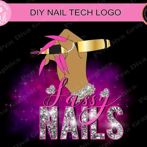 Nail Logo Design, Nail Tech Logo, Nail Technician Logo, Nail Salon Logo, Nail Artist Logo, Nails Logo, Nail Template, Nail Logo Template