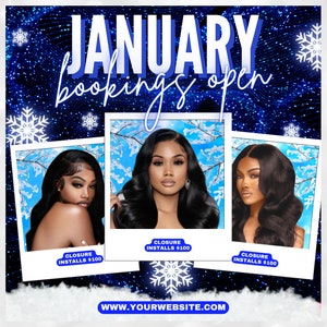 Appointments Flyer, Appointments Available Flyer, January Booking Flyer, January Books Open, January Bookings, Book Now Flyer, Bookings Open