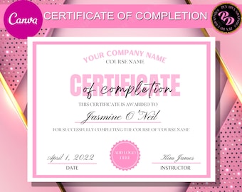 Certificate of Completion,  Certificate of Completion Template, Lash, Nail, Wig Making Class, Makeup, Hair, Makeup Class Flyer