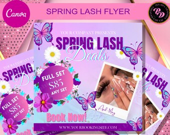 Spring Lash Flyer, May Lash Flyer, May Booking Flyer, May Books Open, Appointments Available, May Lash Appointments, Flyer Template