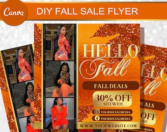 Fall Sale Flyer, Fall Flyer, Template, Flash Sale, Boutique Flyer, Boutique Sale, Halloween Boutique Flyer, Flyer Template, Template Flyer