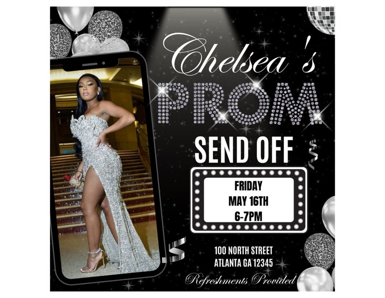 Prom Invitation Prom Invite Prom Send Off Prom Flyer Party Etsy